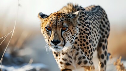 Image of a cheetah on a white background

