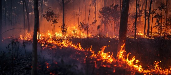 Fire in the forests at Florianopolis, Mocambique breach.