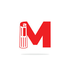 News Paper M Logo Template Design