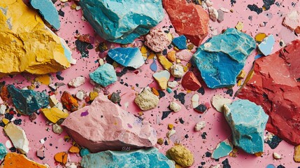 Pink terrazzo texture with colorful chips, adding a trendy and eclectic touch to the designer's canvas. [Terrazzo chic]