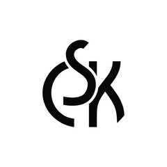 CSK monogram, lettering logo vector design