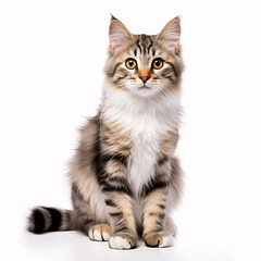 Fototapeta premium cat on white background isolated