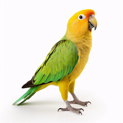 parrot on white background isolated