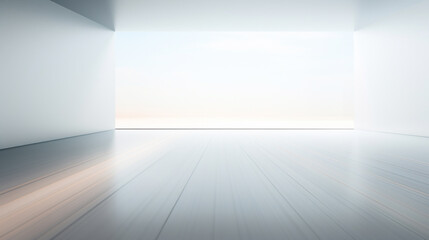Empty white room with light from the window