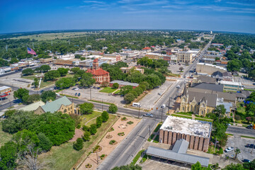 Fototapeta na wymiar Aerial View of Gonzales, Texas in Summer