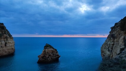Very blue and orange sunset