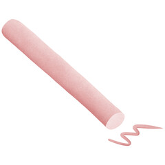 Chalk stick cartoon school supplies isolated on transparent background 