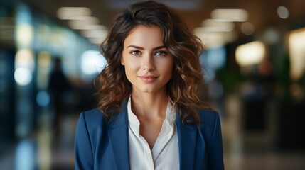 Obraz premium Confident young businesswoman in a suit
