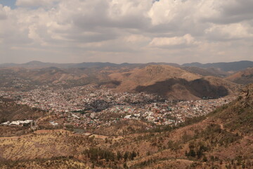 Spectacular view from the Cerro de la Bufa hiking area onto Guanajuato, Mexico