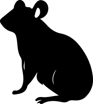 recommend clip art: Black mouse silhouette isolated on white