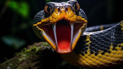 A snake with tongue out and big eyes Ecuador