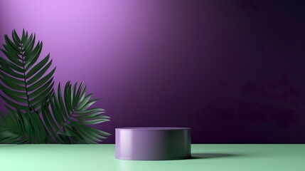 purple podium background with green and nature looks.