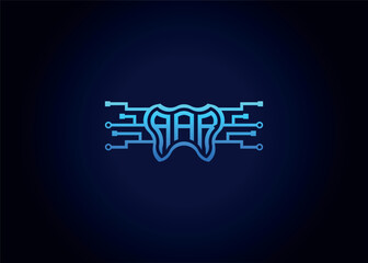 Letter AAR Modern Technology Vector Monogram Dental care shape Logo.