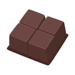four chocolate block on white