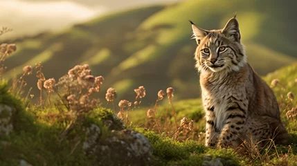 Poster Bobcat in meadow Point Reyes National Seashore © Alizeh