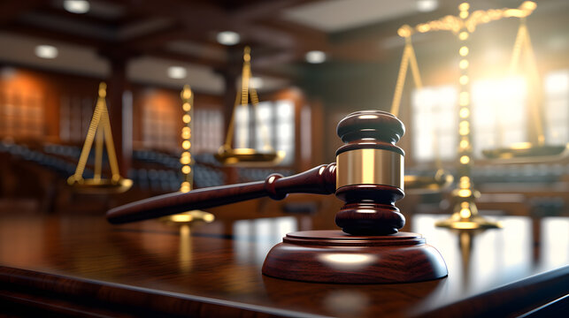 Law theme, mallet of the judge. Neural network AI generated art