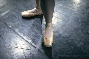 ballet dancers legs and shoes