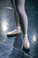 ballet dancers legs and shoes