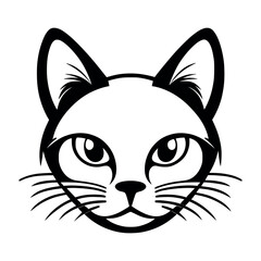 Cute cat vector black and white cartoon character design collection. White background. Pets, Animals.