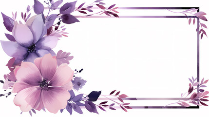 Fototapeta premium Floral frame with decorative flowers, decorative flower background pattern, floral border background