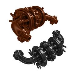 Metal abstract shape, 3d render © neurostructure