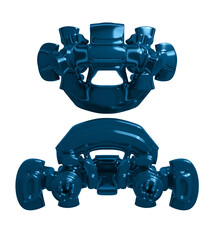 Metal abstract shape, 3d render © neurostructure