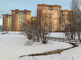 Winter on the outskirts of the metropolis