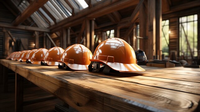 Hard Hats in a Workshop