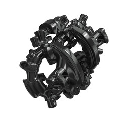 Metal abstract shape, 3d render © neurostructure