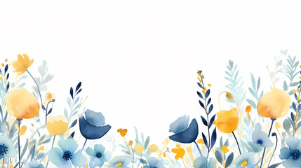 Floral frame with decorative flowers, decorative flower background pattern, floral border background