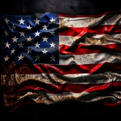 Bandera de USA sucia y rota