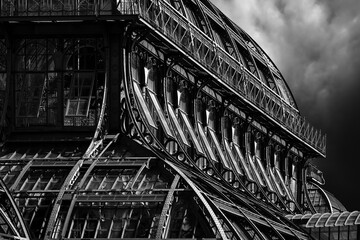 Beautiful steel built construction of the Architect Eifel in black and white
