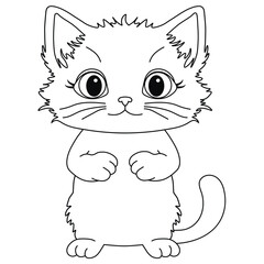 Cut cat vector coloring