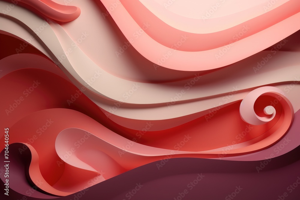 Poster A lively and captivating red and white abstract background featuring a series of dynamic wavy shapes, An illustrated Mother's Day poem in a decorated frame, AI Generated