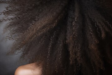 Fototapeta premium Dark brown afro hair curly close-up texture