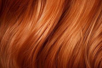 Ginger orange hair close-up, macro textured background