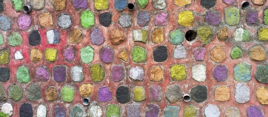 colorful stone wall background texture