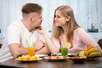 A romantic evening spent with a healthy snack.