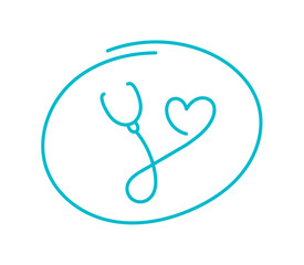 heart and stethoscope concept. heart health and check up