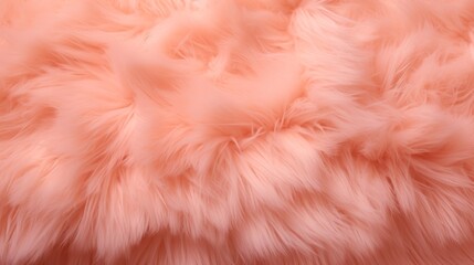 Trendy vibrant Peach soft fur texture. Fashionable color. Dyed animal fur. Concept is Softness, Comfort and Luxury. Can be used as Background, Fashion, Textile, Interior Design. Fluffy surface