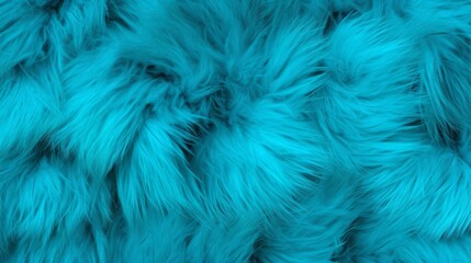 Obraz premium Close-up of a vibrant blue fur texture with various shades of turquoise. Dyed animal fur. Concept is Softness, Comfort and Luxury. Can be used as Background, Fashion, Textile, Interior Design