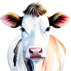cow watercolor illustration sketch isolated no background
