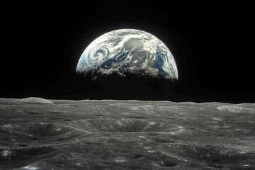 A view of the earth from the moon