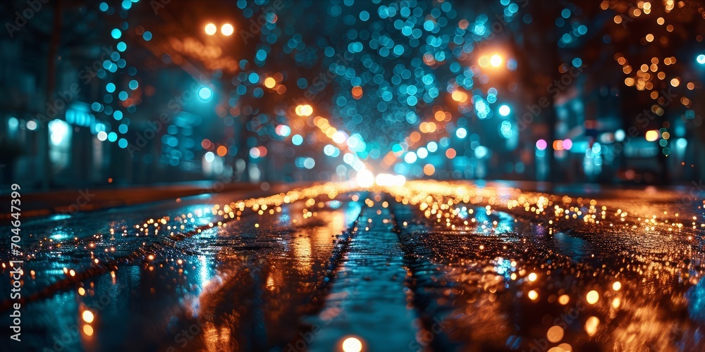 Aufkleber cityscape connections: the illuminated web of data transfer intertwining the urban streets on the in