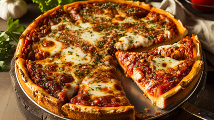 Mouthwatering Deep-Dish Pizza