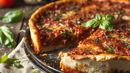 Delicious Deep-Dish Pizza