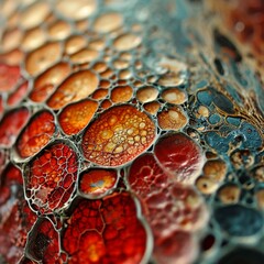 Sections of organic body cells in macro shot, ai generated