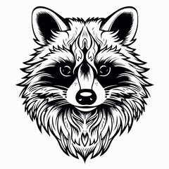 Raccoon in cartoon, doodle style. Isolated 2d vector illustration in logo, icon, sketch style, Eps 10. AI Generative