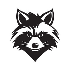 Obraz premium Raccoon in cartoon, doodle style. Isolated 2d vector illustration in logo, icon, sketch style, Eps 10, black and white. AI Generative