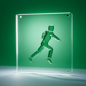 Running is healthy sign.Minimal creative sport and medical  concept.Copy space.Genertive AI